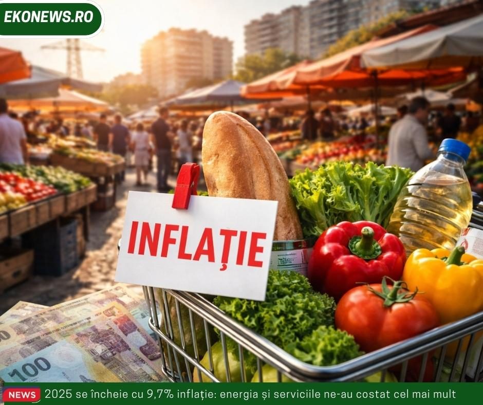 2025 se încheie cu 9,7% inflație: energia și serviciile ne-au costat cel mai mult
